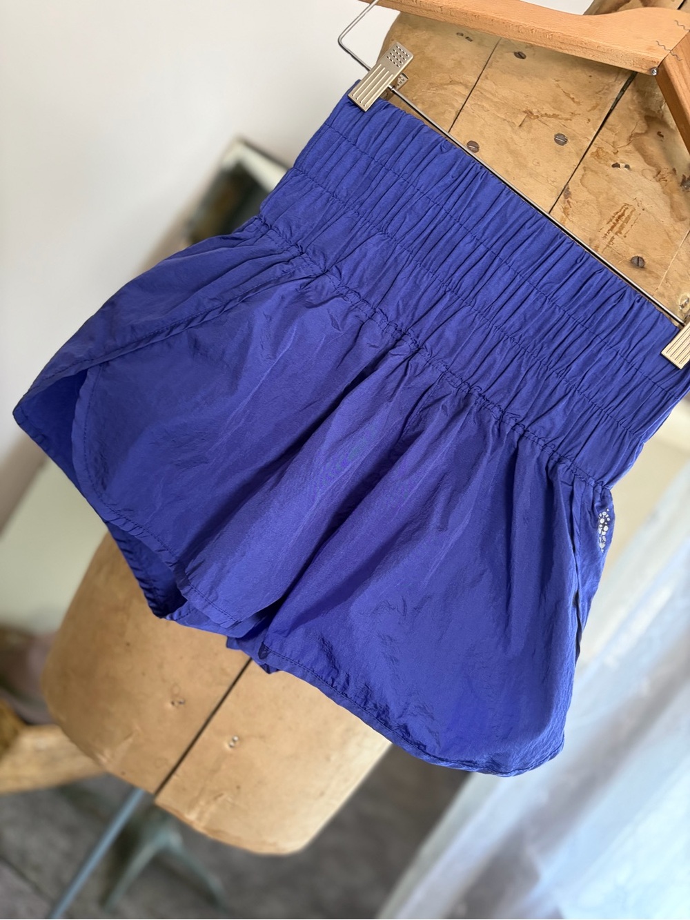 FP Movement by Free People Cobalt Blue Smocked Waist Athletic Skort Shorts